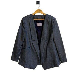 Melissa McCarthy Seven7 Women's Gray Blazer Size L NWT Open Front Notch Collar